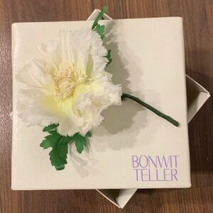 Bonwit Teller - Vintage 1980s Floral Brooch with original box and price tag